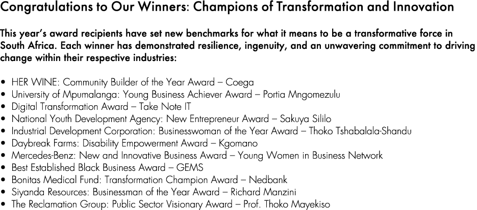 Congratulations to Our Winners: Champions of Transformation and Innovation This year’s award recipients have set new ...