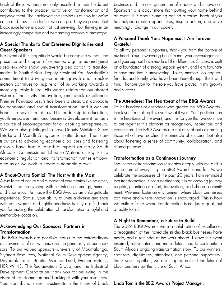 Each of these winners not only excelled in their fields but contributed to the broader narrative of transformation an...